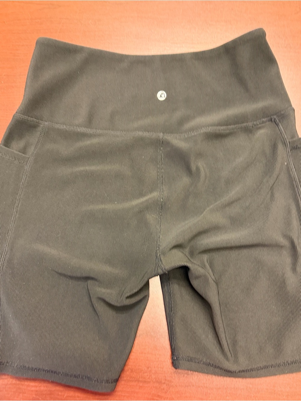 Women High-Waist Ribbed Bike Shorts - Olive